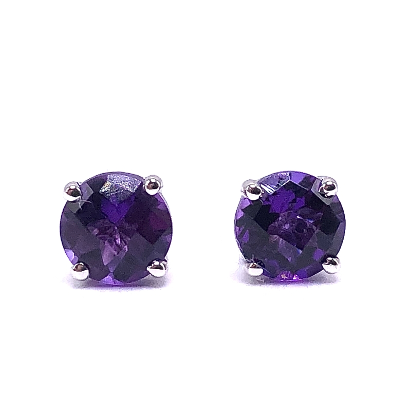 Amethyst Round Earrings