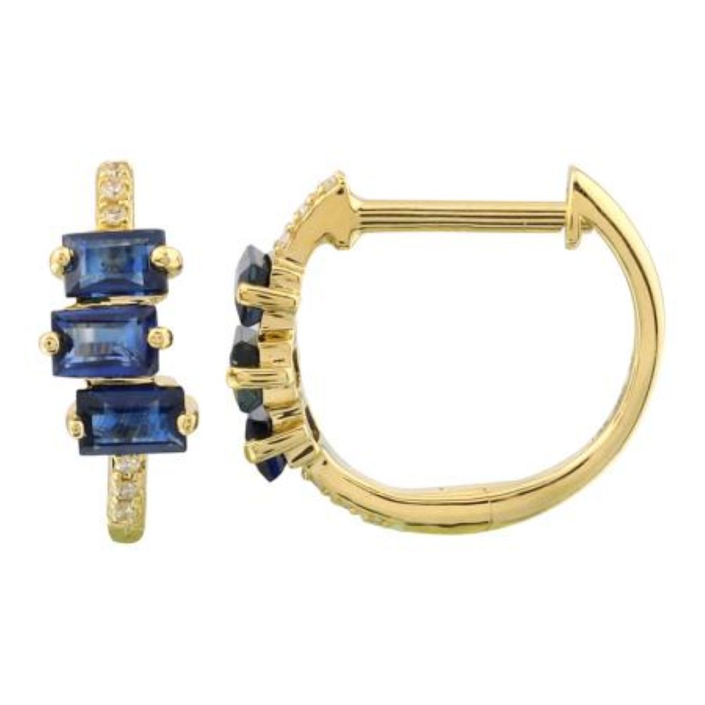 Sapphire & Diamond Huggie Earrings