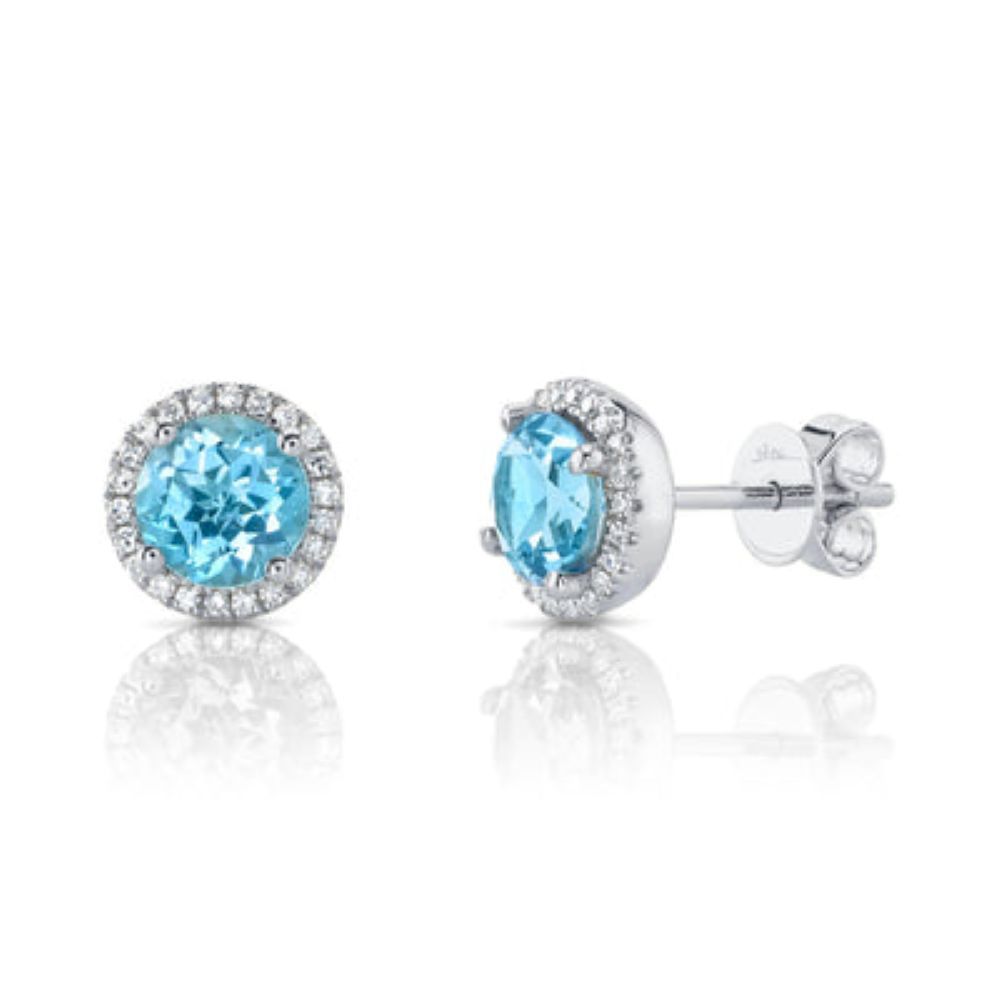 Blue Topaz and Diamond Earrings