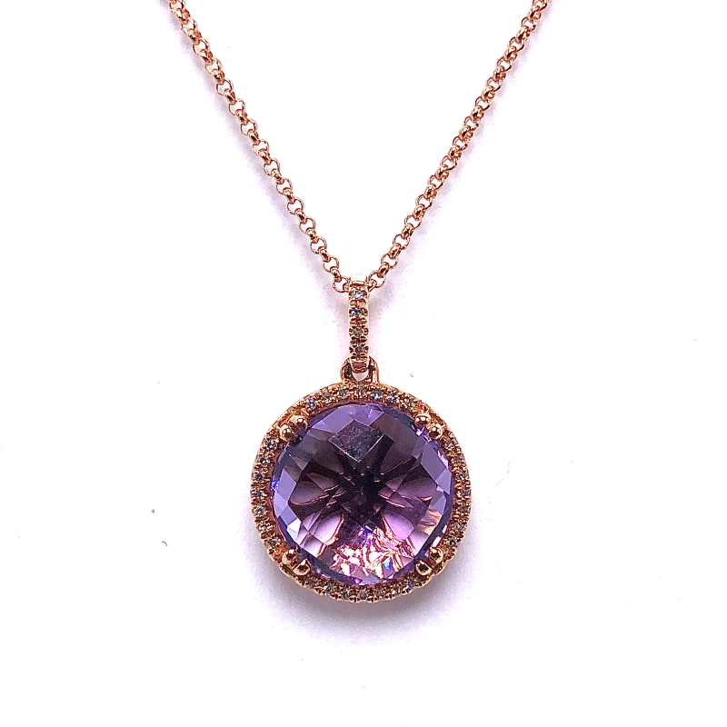 Amethyst & Diamond Pendant