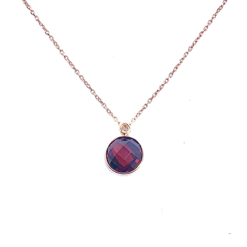 Garnet Pendant With Diamond Accent by Olivia B