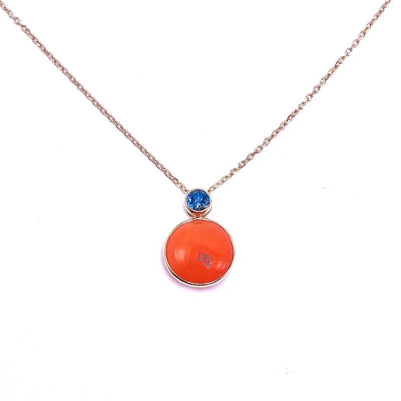 Carnelien & London Topaz Pendant by Olivia B