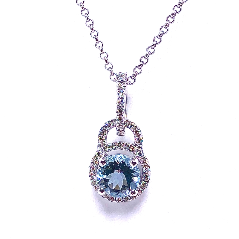 Aquamarine & Diamond Pendant