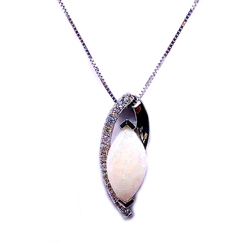 Opal & Diamond Pendant