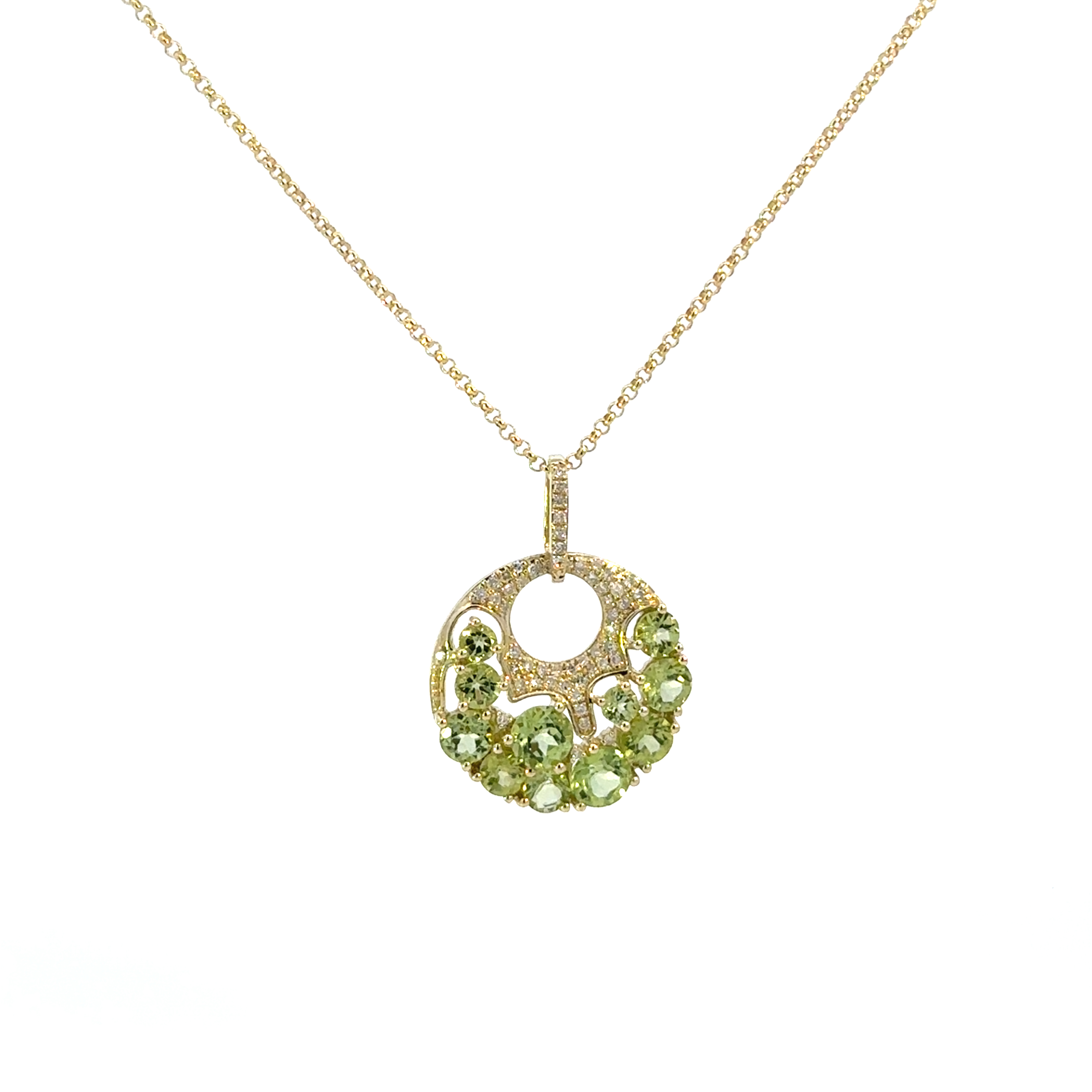 Peridot and Diamond Necklace