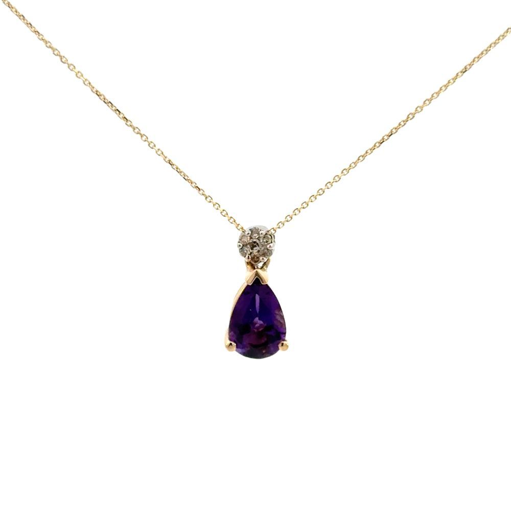 Amethyst and Diamond Pendant