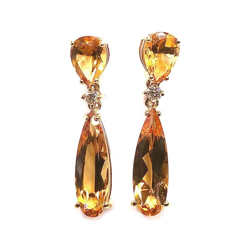 Citrine and Diamond Earrings