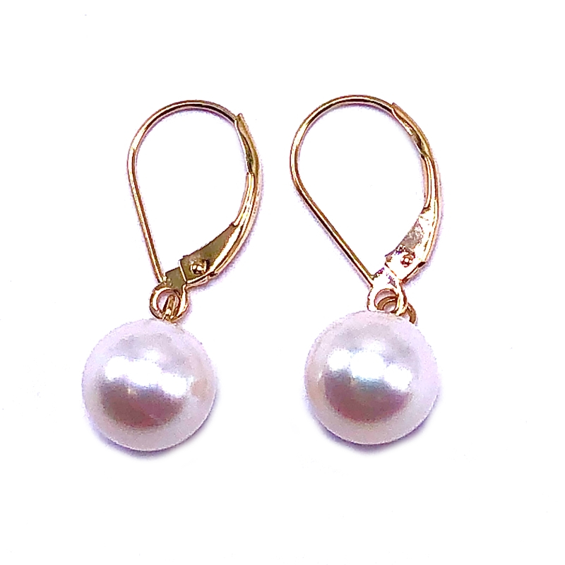 Freshwater Pearl Earrings, 8 - 9 Mm