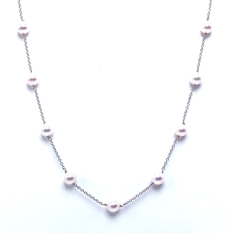 Akoya Pearl Tin Cup Necklace