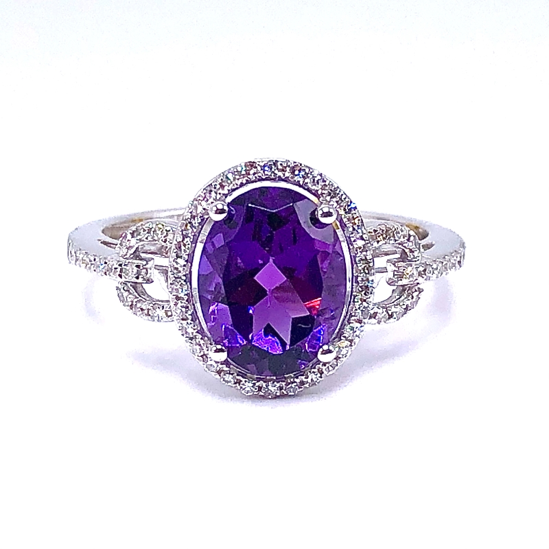 Amethyst & Diamond Ring