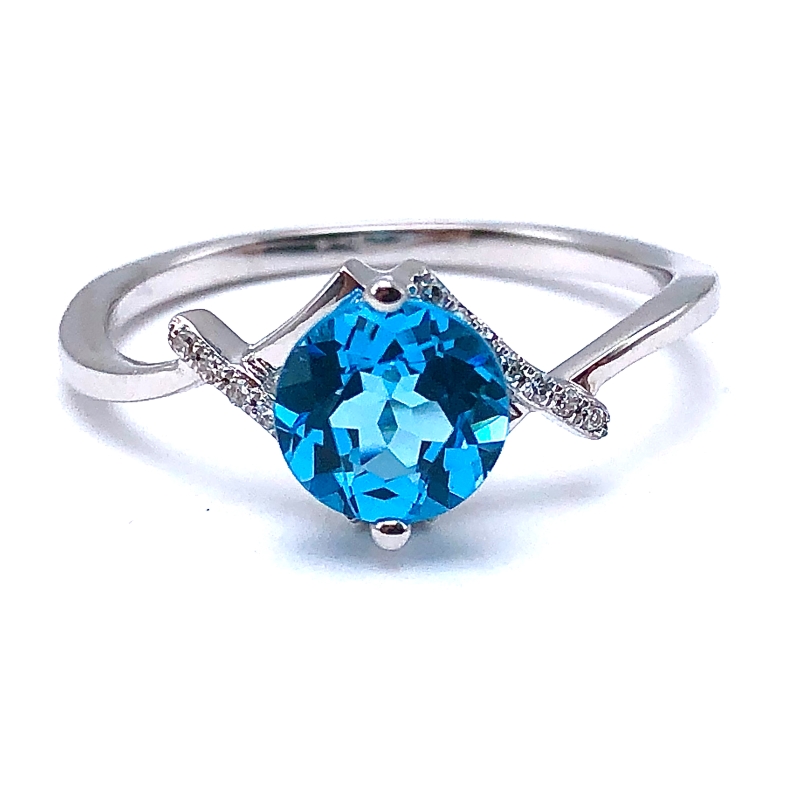 Swiss Topaz & Diamond Ring