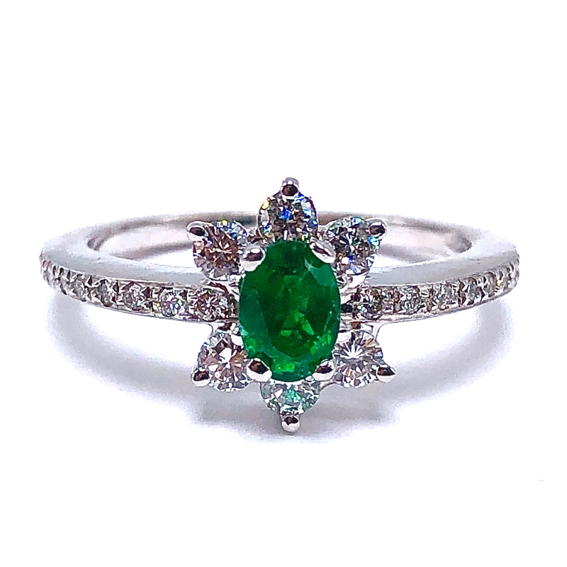 Oval Emerald & Diamond Ring