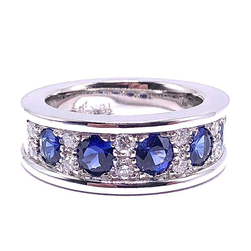 5 Round Sapphire & Diamond Ring