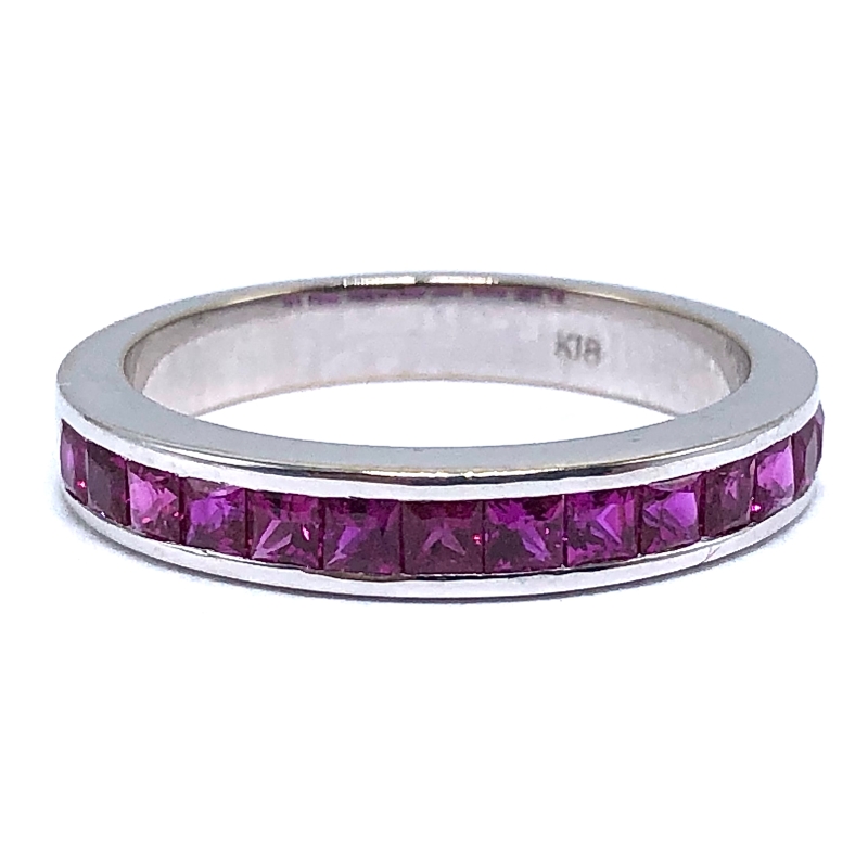 Princess Cut Ruby Band