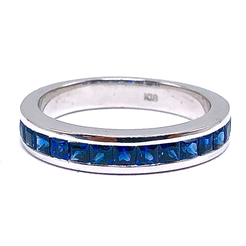 Princess Cut Sapphire Band