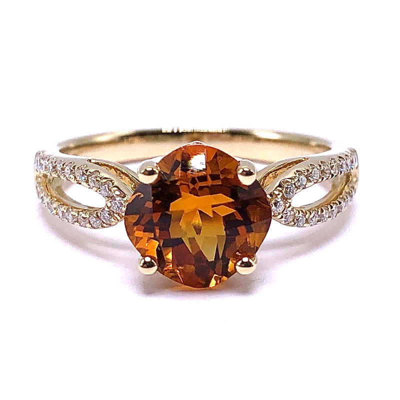 Citrine & Diamond Ring