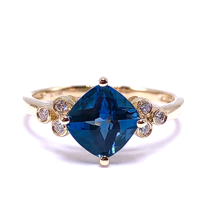 London Topaz & Diamond Ring