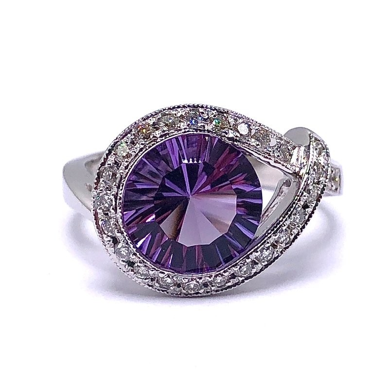 Amethyst & Diamond Ring