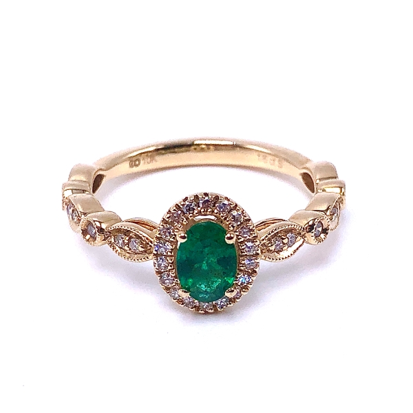 Oval Emerald & Diamond Ring