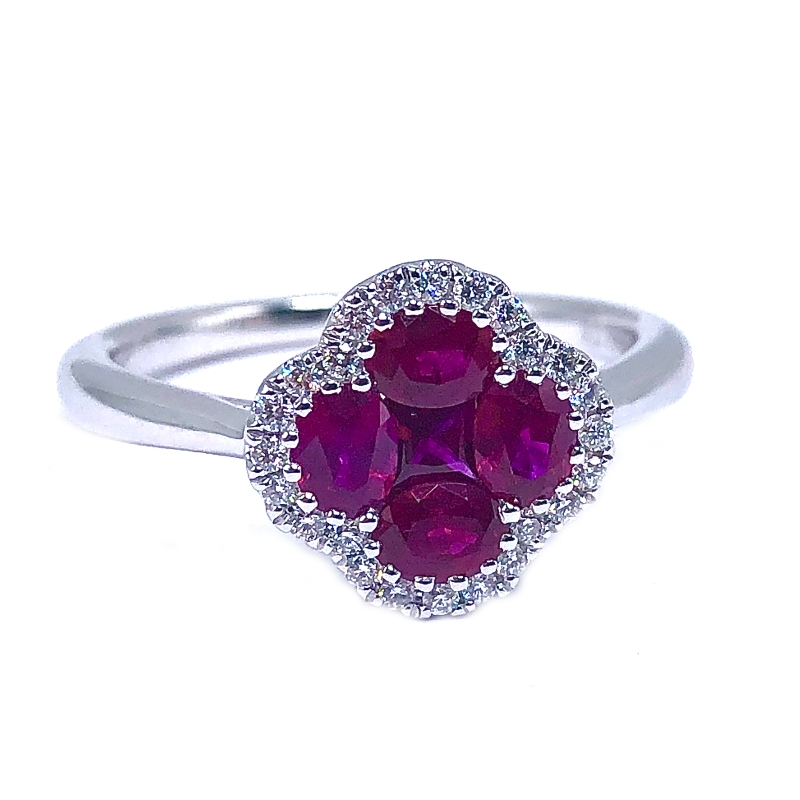 Ruby Clover Ring