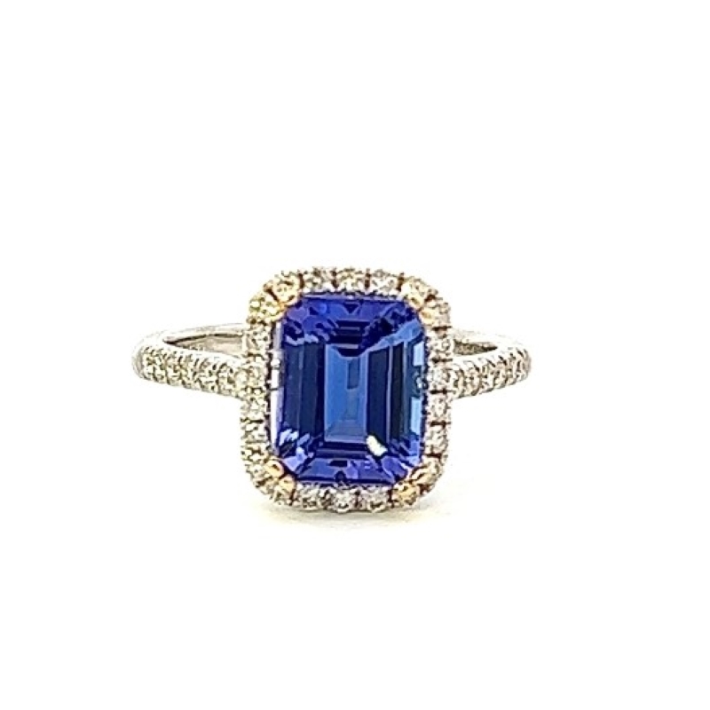 Tanzanite & Diamond Halo Band