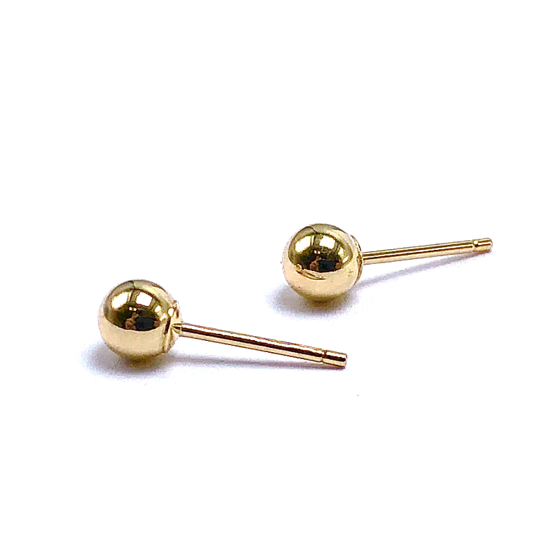 Ball Stud Gold Earrings