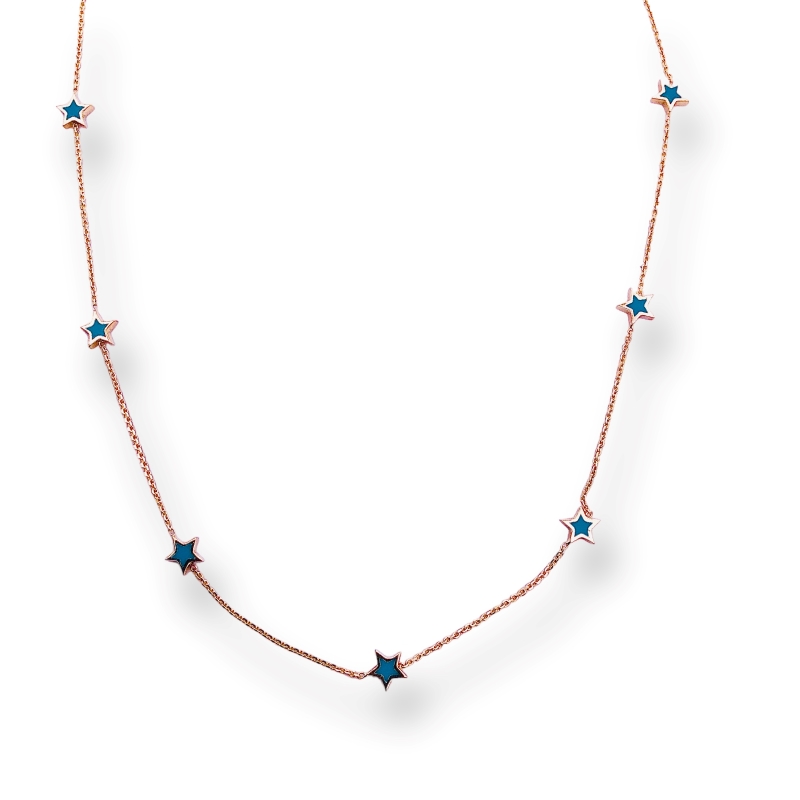 Star Blue Enamel Necklace