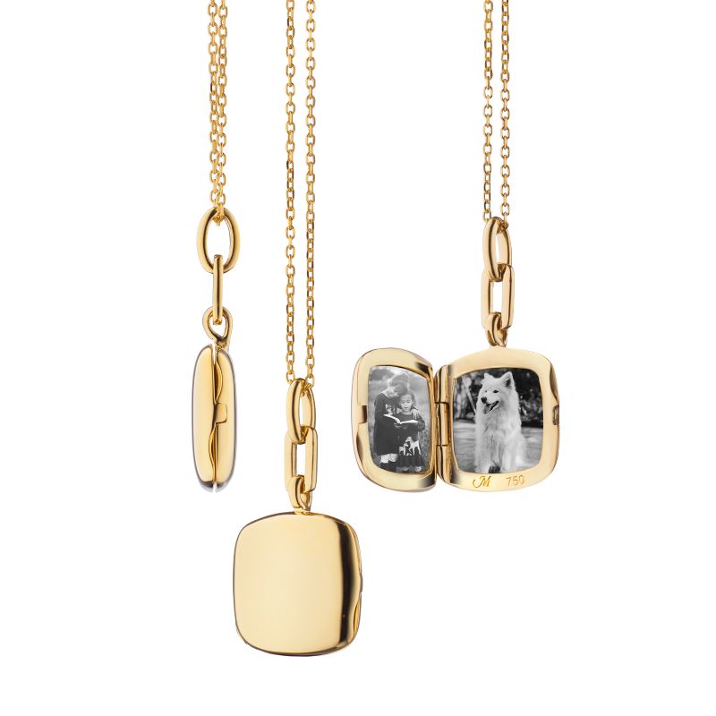 MRK 18K Yellow Gold Slim Cushion 'VIV' Locket