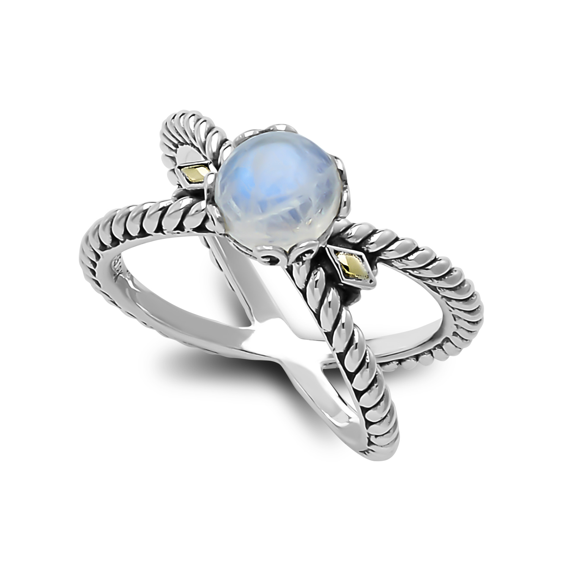 Samuel B. Rainbow Moonstone Birthstone X  Ring