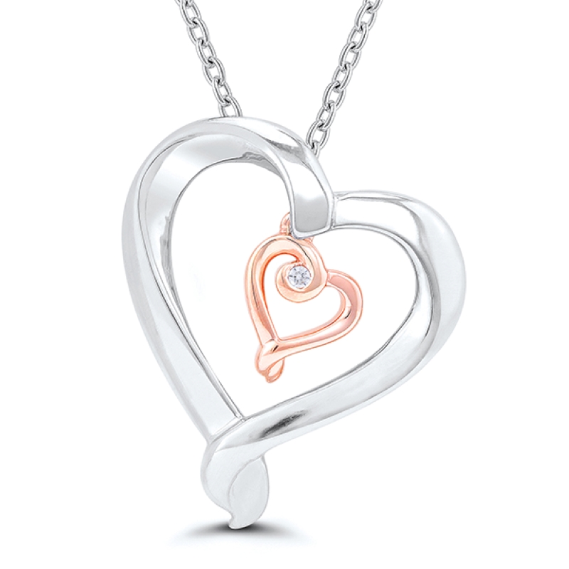 Sterling Silver Double Heart Pendant