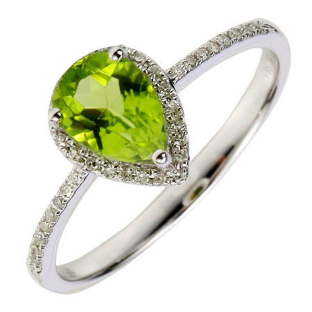 Peridot & Diamond Ring