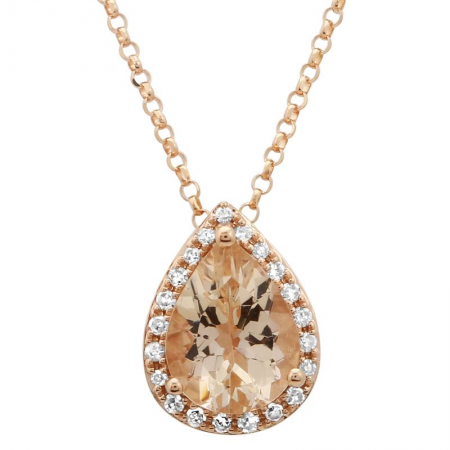 Morganite & Diamond Pendant