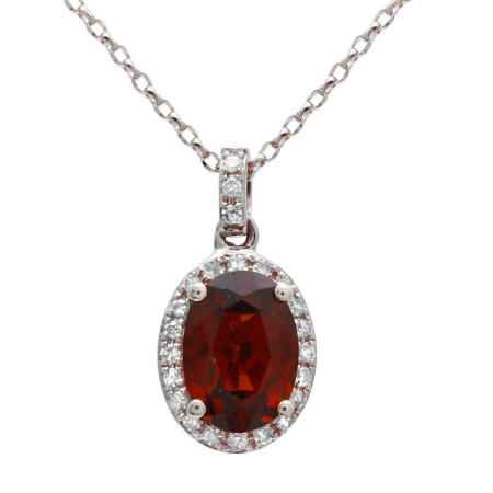 Garnet & Diamond Pendant