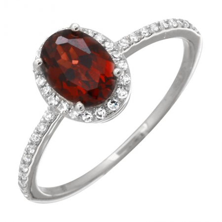 Garnet & Diamond Ring