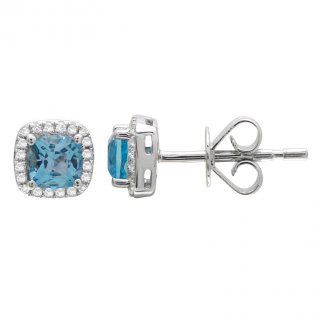 Blue Topaz & Diamond Earrings