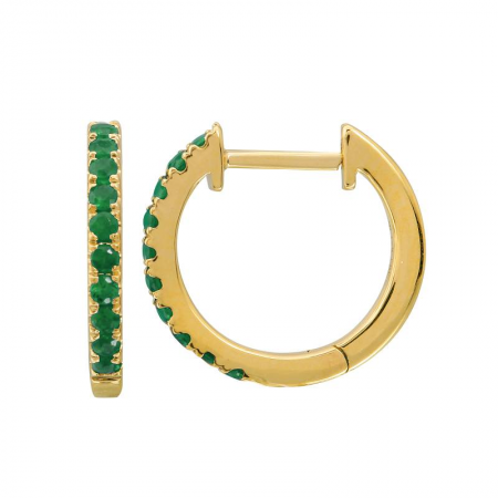 Emerald Huggie Earrings