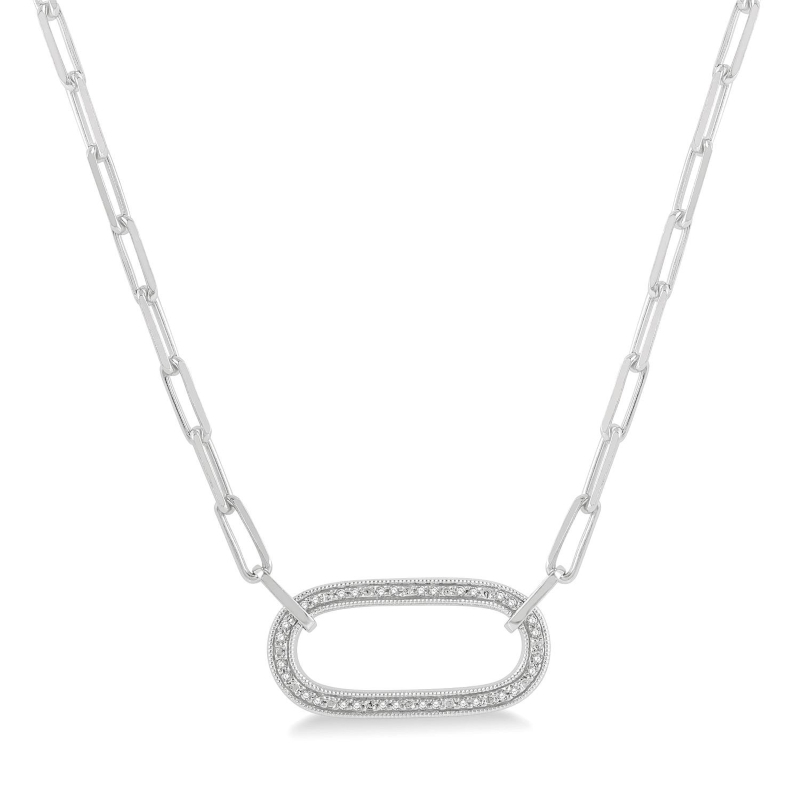 Diamond Paper Clip Necklace