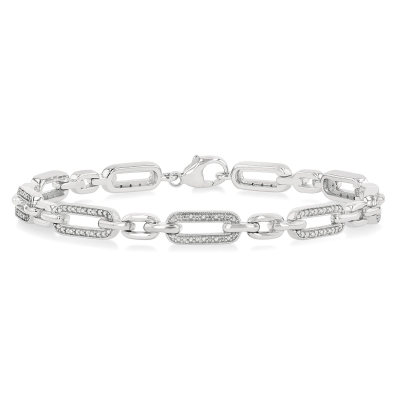 Diamond Paper Clip Bracelet