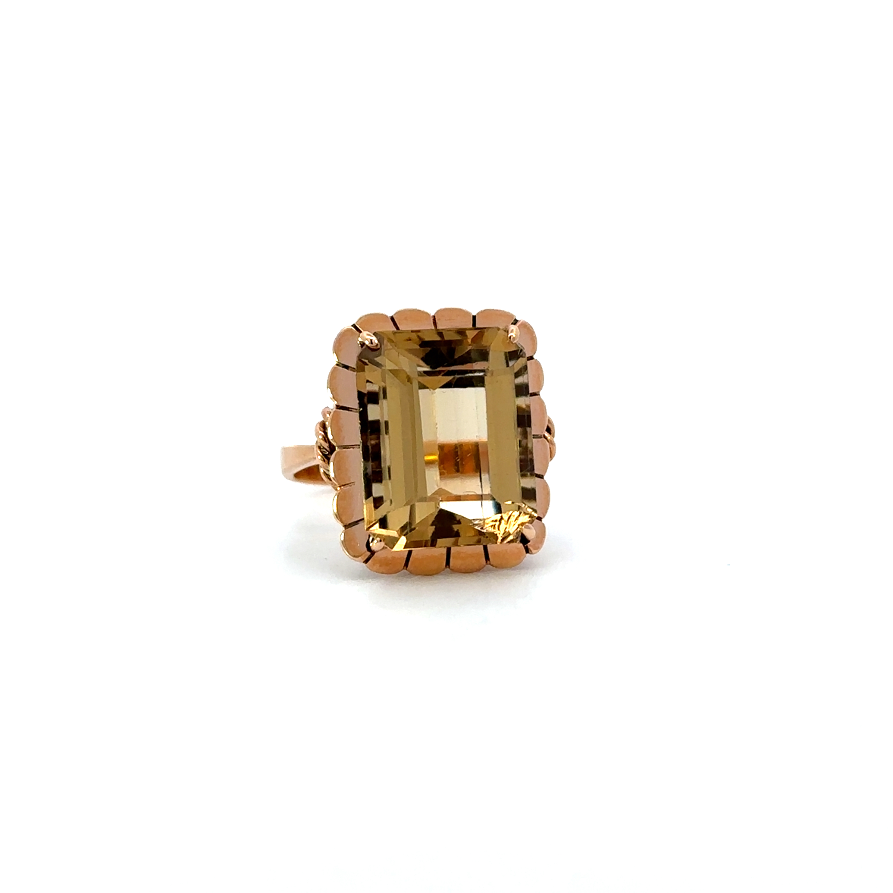 Estate Smoky Quartz Wide Bezel Ring
