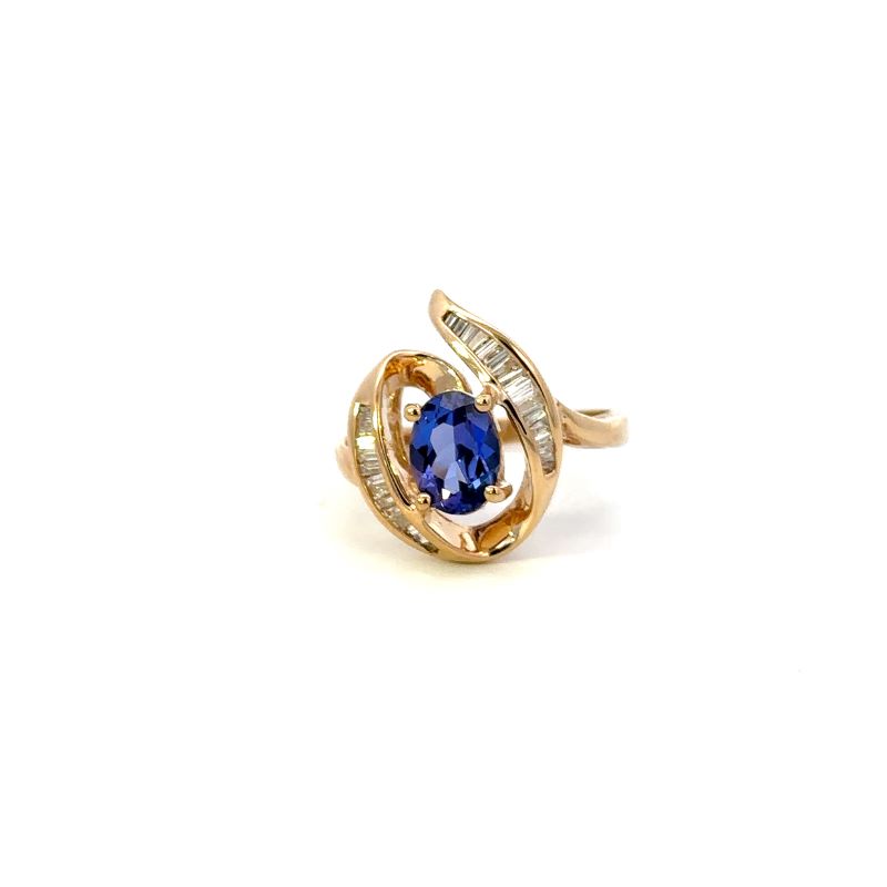 Estate Tanzanite and Diamond Ring