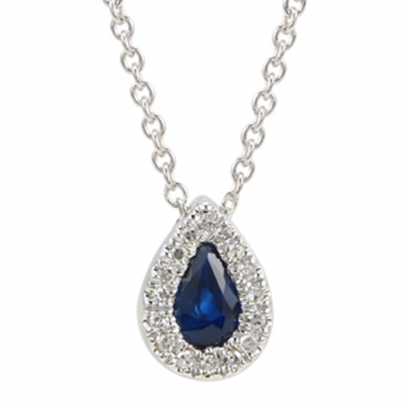 BLUE Sapphire & Diamond Pendant