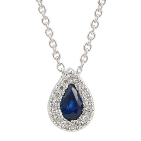 Blue Sapphire & Diamond Pendant