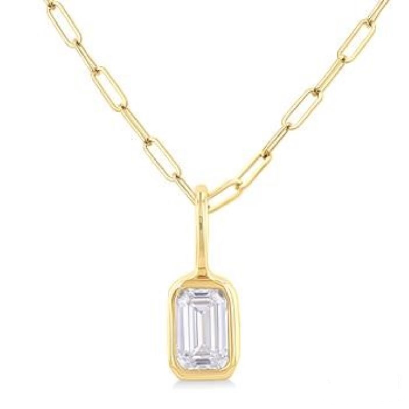 Diamond Bezel Solitaire Necklace