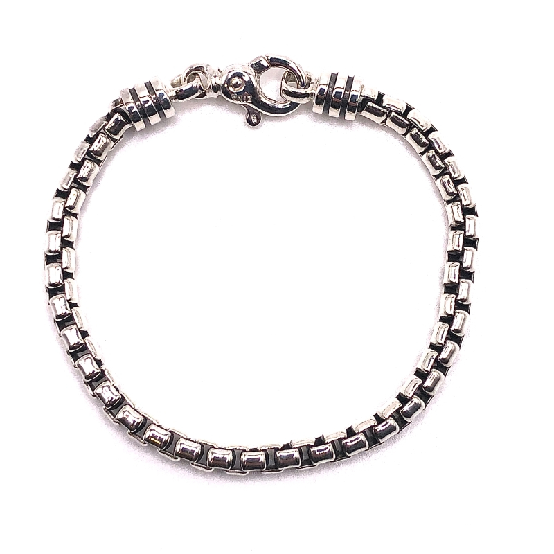 Stainless steel bracelet for men, rectangular, or venetian chain