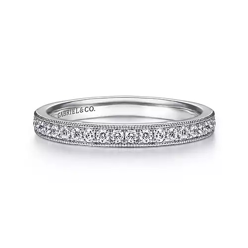 Micro Pave Diamond Wedding Band