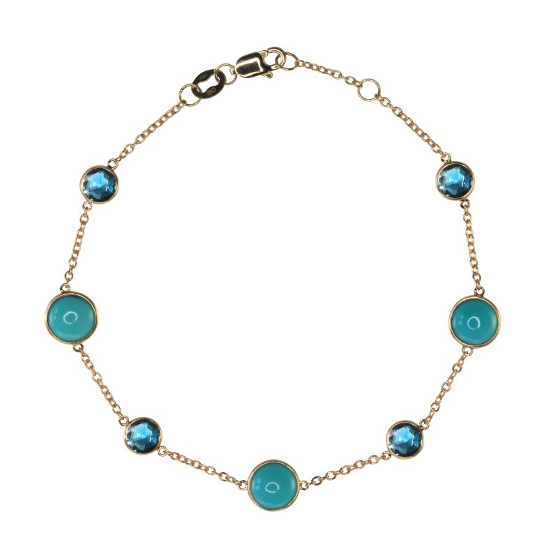 7  Turquoise & London Topaz Bracelet by Olivia B