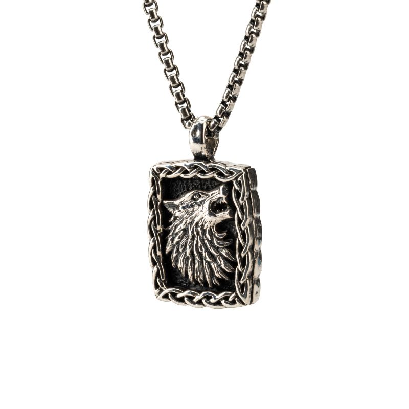 Medium Wolf Pendant (Loyalty & Courage) by Keith Jack