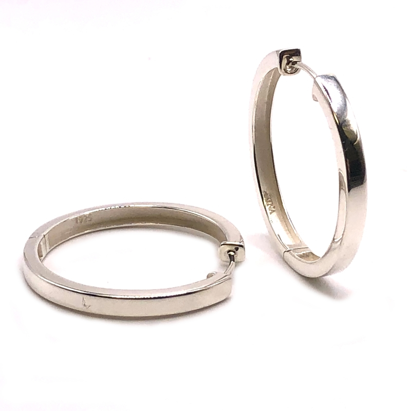 Square Tube Snap Hoop Earrings