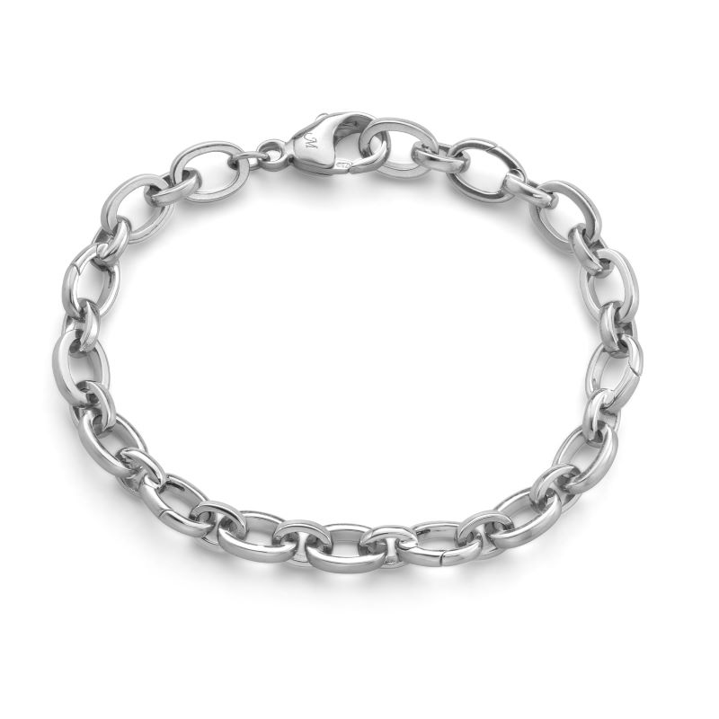 MRK Sterling Silver Hinged Charm Bracelet