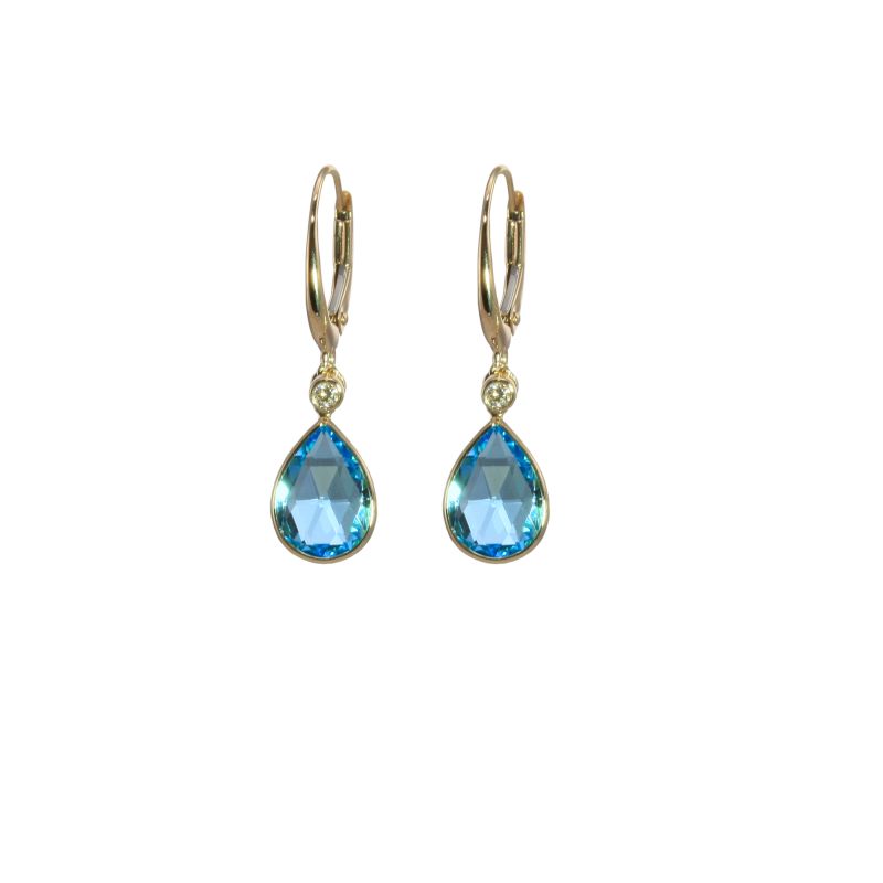 Swiss Topaz Earrings With Diamond Accents by Olivia B